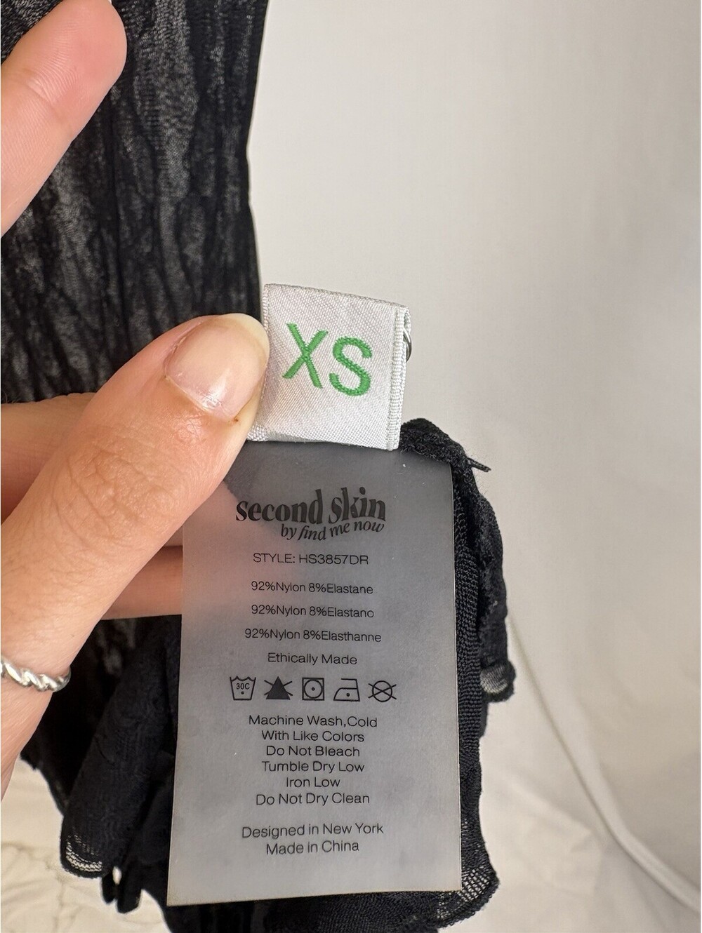 NWOT Find Me Now Second Skin Black Sheer Tassel Bow Slit Maxi Dress Size XS - Picture 4 of 9